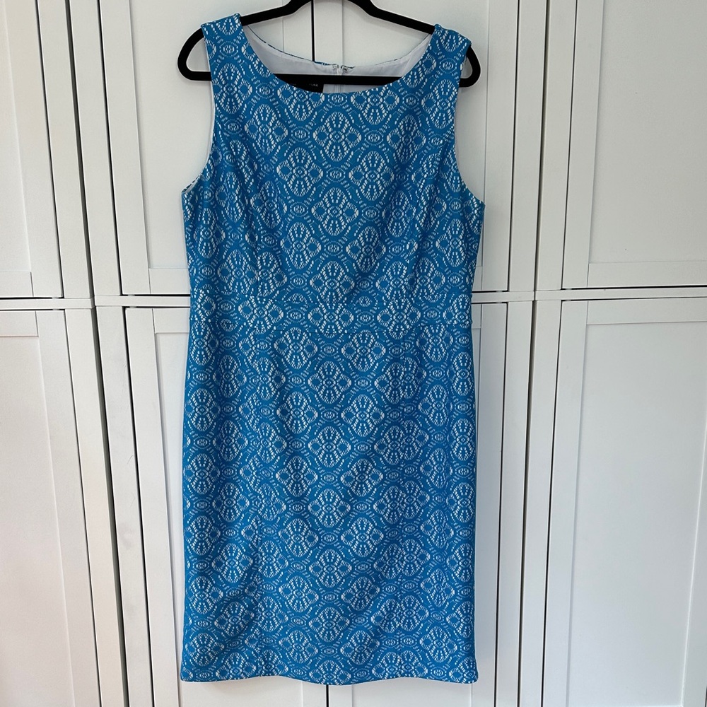 Jones New York Blue Geometric Midi Dress